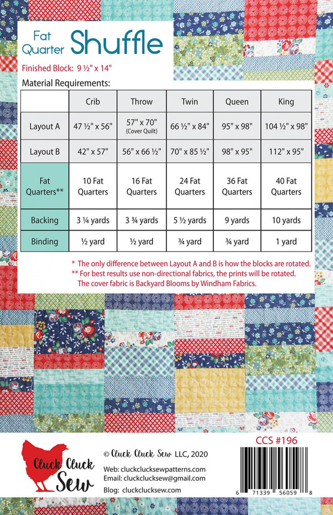 Fat Quarter Shuffle Quilt Pattern by Cluck Cluck Sew