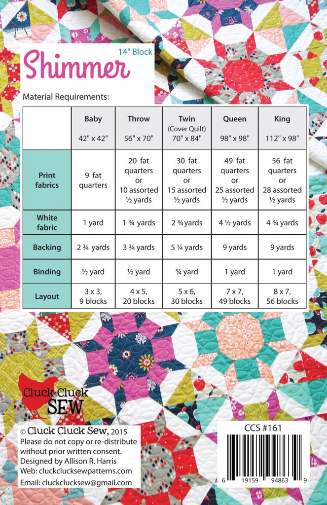 Shimmer Quilt Pattern by Cluck Cluck Sew