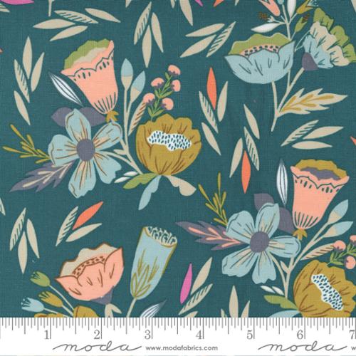 Songbook A New Page Dark Teal 45552 20 Moda #1 - Overjoyed Large Floral