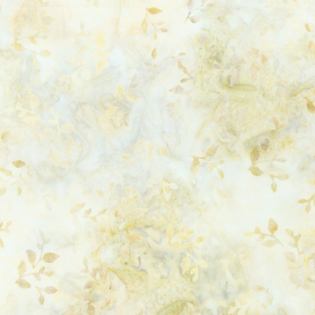 Leaves Ecru Batik -Pastel Petals- AMD-21451-162 ECRU for Robert Kaufman