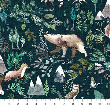 Figo Forest Fable Woodland - Navy Multi  - DP90346-49