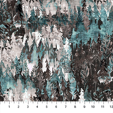 Figo Forest Fable Trees Teal Multi