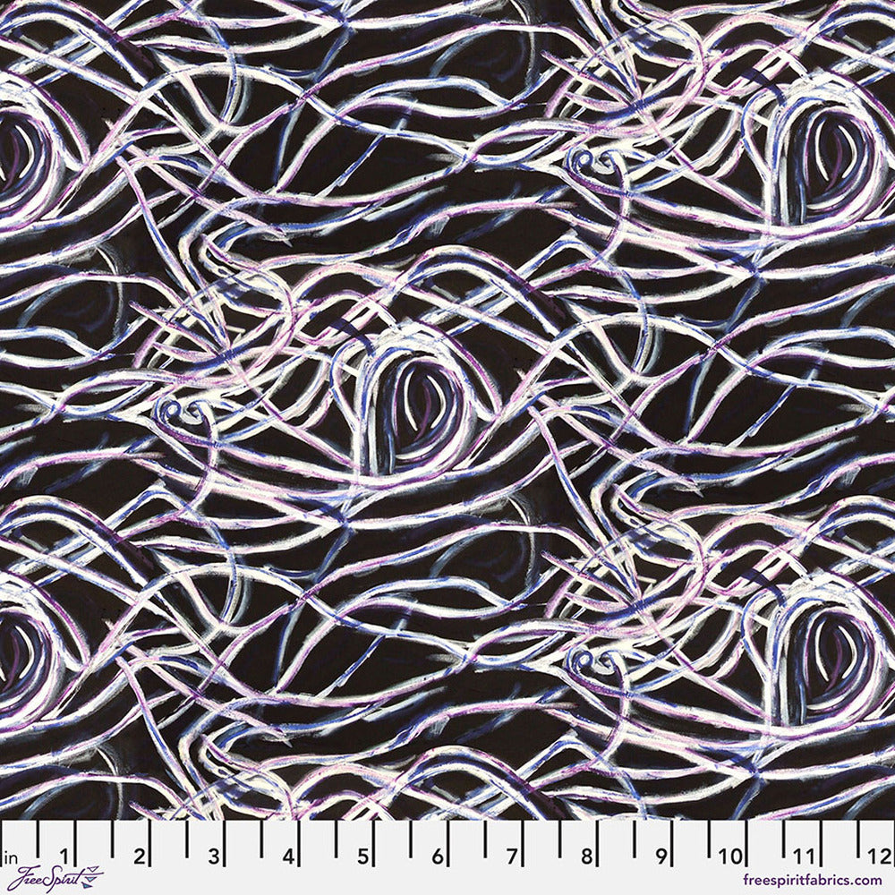Freespirit Fabrics: George Mendoza -  Maze of Mystery - Black || Spirit Winds WIND57