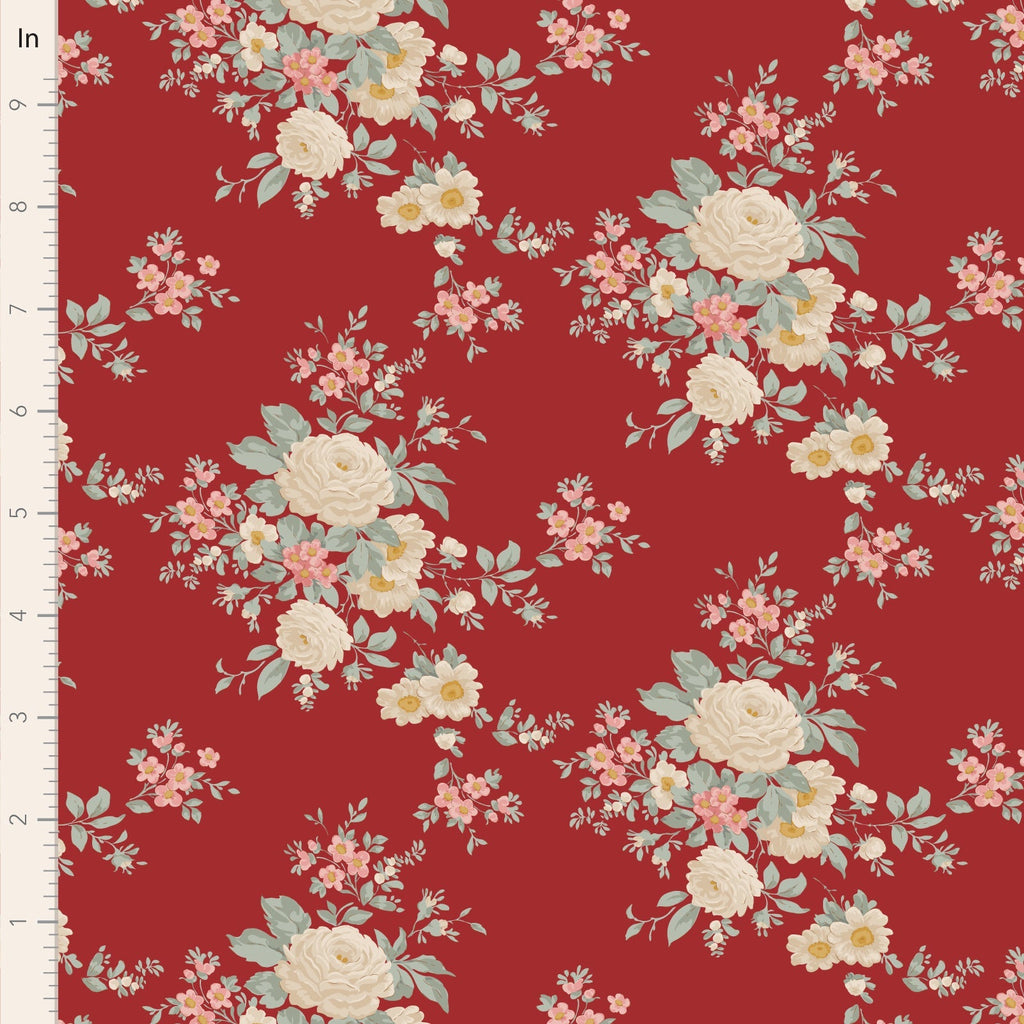Tilda - Merry Little Christmas - Carol Burgandy - TIL100622-V15 - Sold by the Half Yard