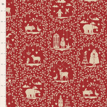Tilda - Merry Little Christmas - Paperscenes Burgandy - TIL100625-V15 - Sold by the Half Yard