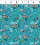 In the Beginning - Whimsy - Wild Flower Clusters Teal - 15WMS-1 - Sold by the Half Yard