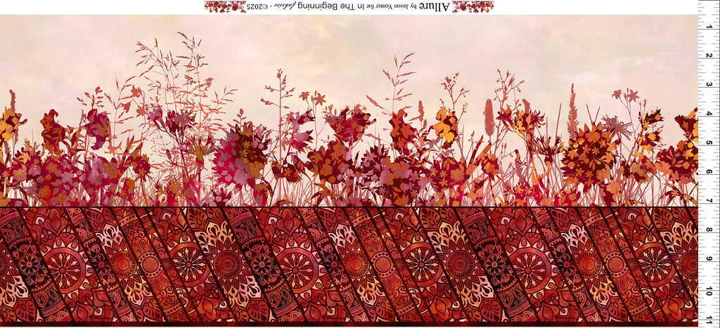 In The Beginning - Allure - Red Border - 1ALR-1 - Sold by the Half Yard