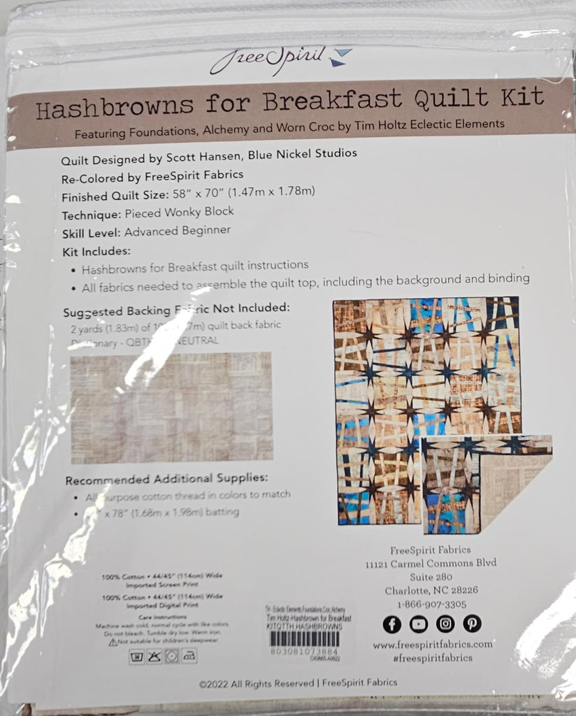 FreeSpirit Tim Holtz- Hashbrowns for Breakfast Quilt Kit