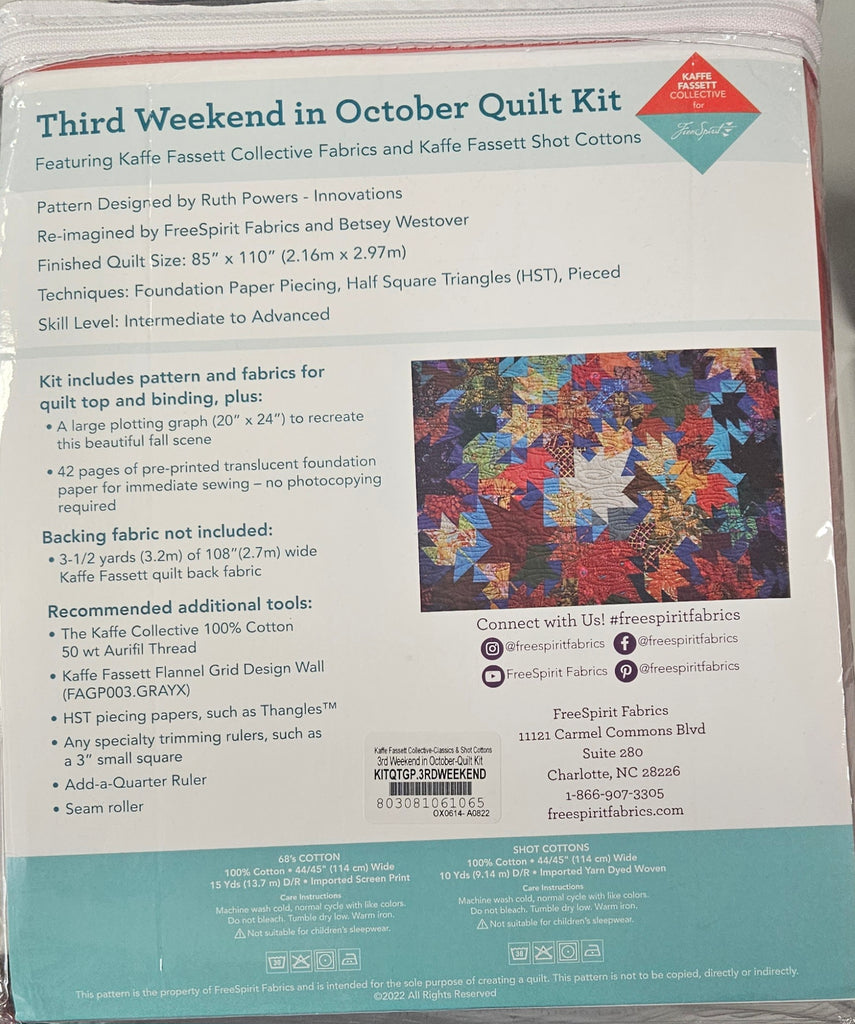 Third Weekend in October Quilt Kit