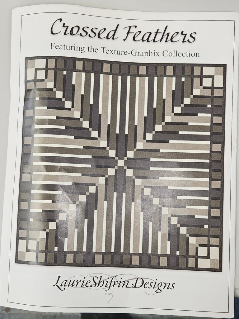 Crossed Feathers Grey Quilt Kit