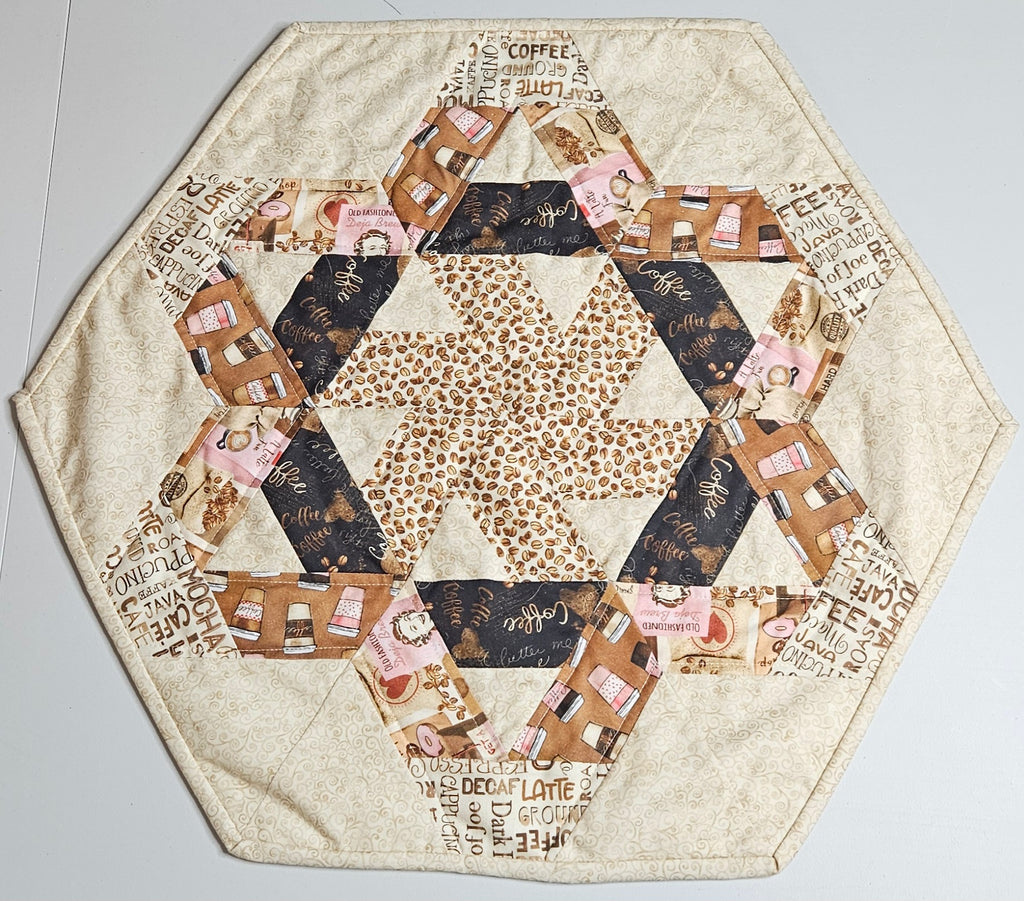 Gazebo Kit Tabletopper with Jaybird pattern, coffee fabrics