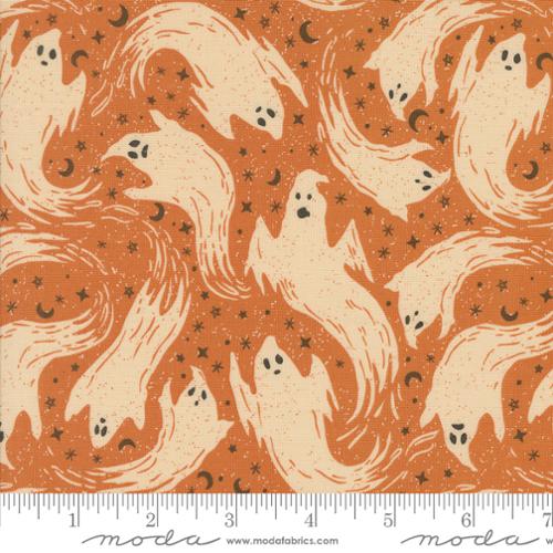Moda - Home Sweet Haunt - Ghostly Ghost Halloween Ghost - Pumpkin - 20914-14 - Sold by the Half Yard