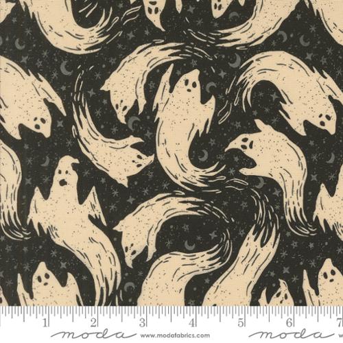 Moda - Home Sweet Haunt - Ghostly Ghost Halloween Ghost - Midnight - 20914-17 - Sold by the Half Yard