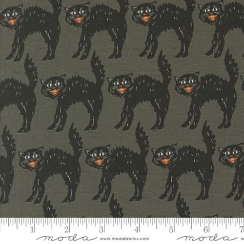 Moda - Home Sweet Haunt - Little Black Cat Novelty Black Cat - Stone - 20915-12 - Sold by the Half Yard