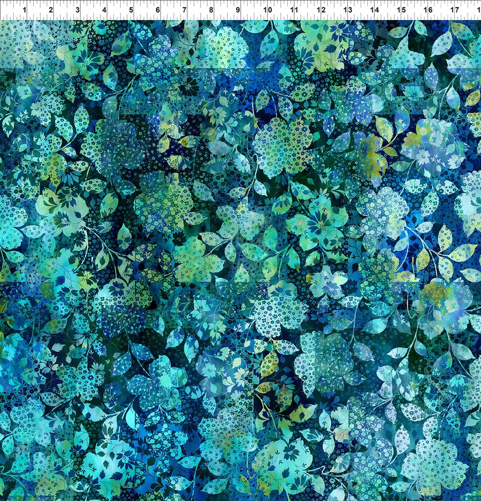 In The Beginning - Allure - Blue Patchwork Floral - 2ALR-2 - Sold by the Half Yard