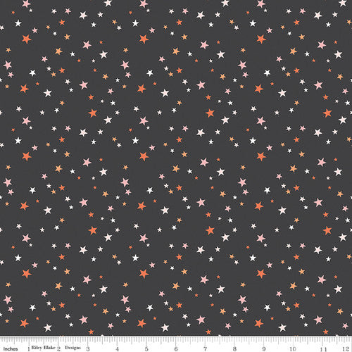Riley Blake - Hey Pumpkin - Stars Charcoal - C16037-CHARCOAL - Sold by the Half Yard