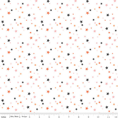 Riley Blake - Hey Pumpkin - Stars White - C16037-WHITE - Sold by the Half Yard
