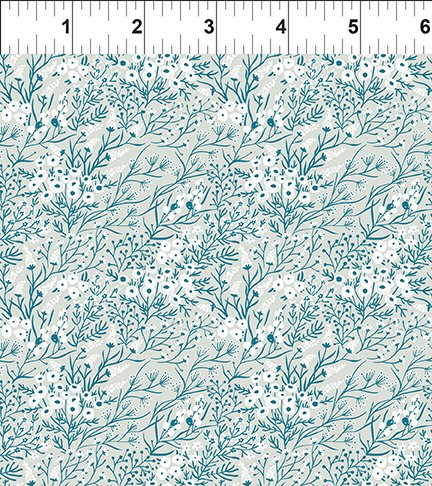 In the Beginning - Whimsy - Flowers and Vines Grey - 5WMS-1 - Sold by the Half Yard