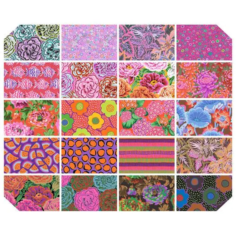 FreeSpirit - Kaffe Fassett Collective August 2025 - 5in Charm Pack Hot - 42pcs - FB6CPGP.Aug25Hot