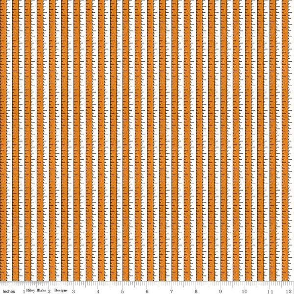 Riley Blake - J. Wecker Frisch - Costume Maker's Act II - Tape Measure Orange - C16006-ORANGE - Sold by the Half Yard