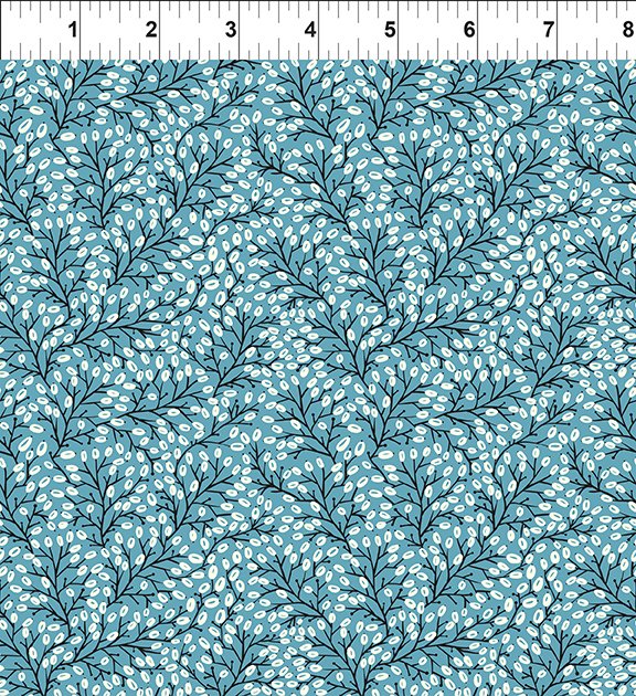 In the Beginning - Whimsy - Pussy Willow Teal - 6WMS-1 - Sold by the Half Yard