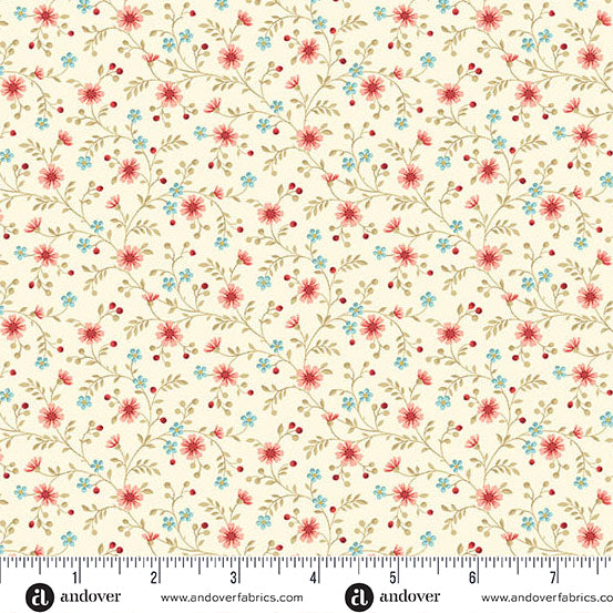 Andover Fabrics - Edyta Sitar - Lighthouse - Seashells Seaside Daisies - A-1478-L - Sold by the Half Yard