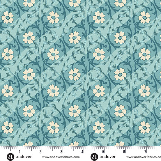 Andover Fabrics - Edyta Sitar - Lighthouse - Splash Salt Marsh Mallow - A-1483-B - Sold by the Half Yard