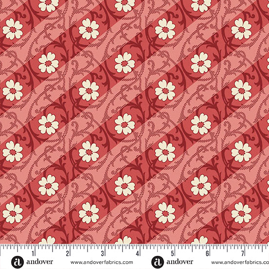 Andover Fabrics - Edyta Sitar - Lighthouse - Red Roof Salt Marsh Mallow - A-1483-R - Sold by the Half Yard