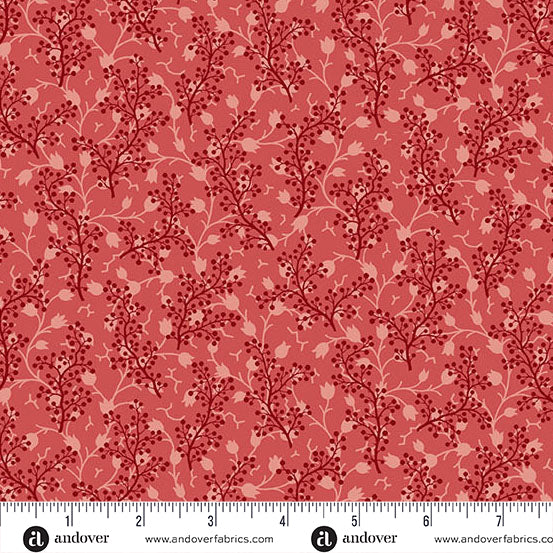 Andover Fabrics - Edyta Sitar - Lighthouse - Red Roof Coraline - A-1484-R - Sold by the Half Yard