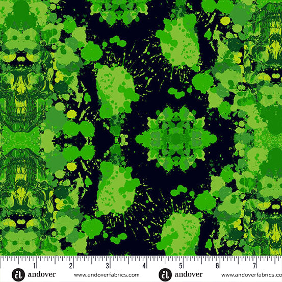 Andover Fabrics - Phantasm - Dark Damask Venom - A-1519-G - Sold by the Half Yard