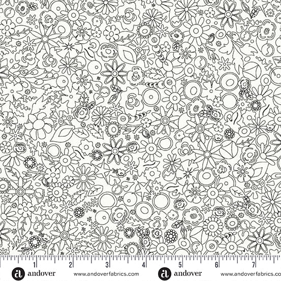 Andover Fabrics - Sun Print Whisper - Panda Woodland - A-1558-K1 - Sold by the Half Yard