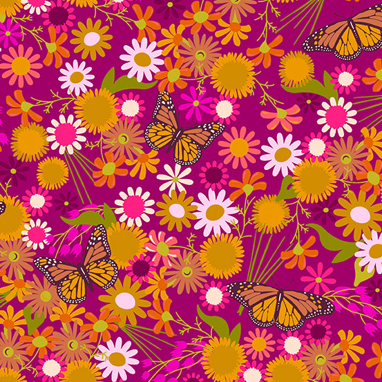 Alison Glass Wildflowers - Berry Monarch
