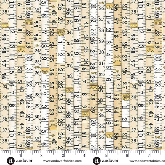 Andover Fabrics - Atelier - Measurements - Cream - MU-136-Q - Sold by the Half Yard