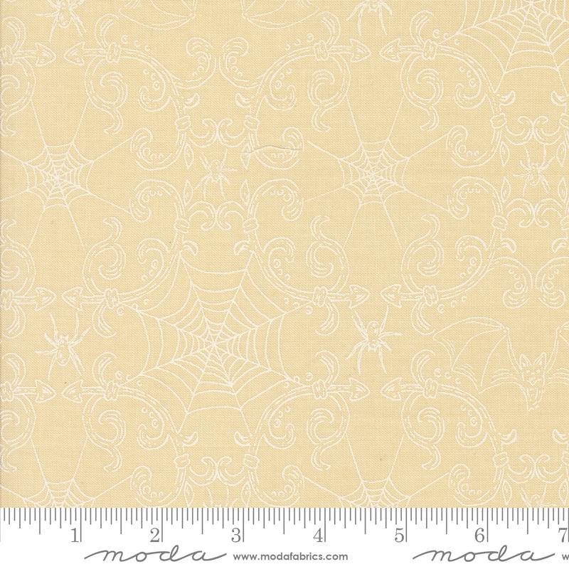 Moda - Home Sweet Haunt - Rod Iron Halloween Spider Webs - Bone White - 20917-21 - Sold by the Half Yard