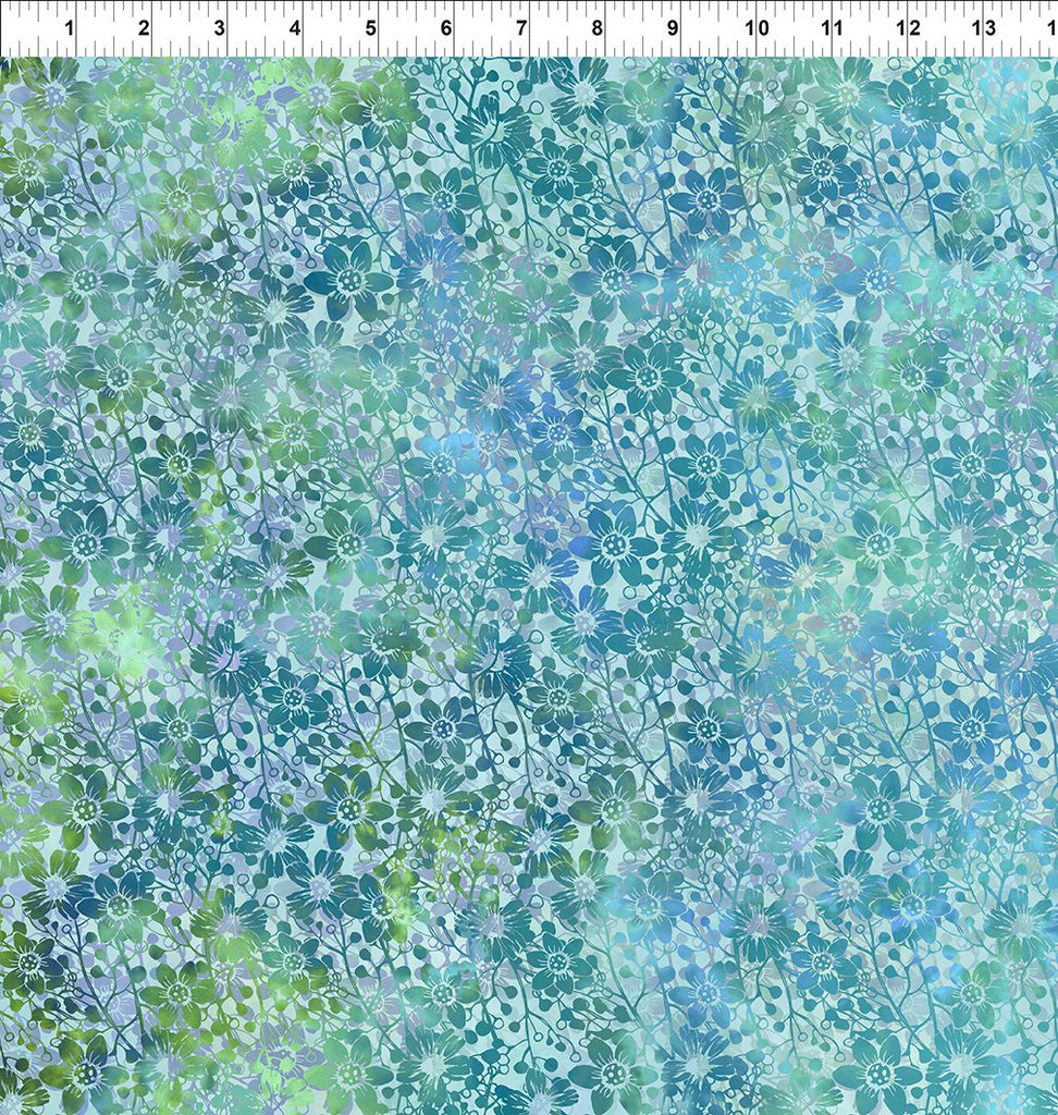 In The Beginning - Allure - Green Shadow Flowers - 7ALR-2 - Sold by the Half Yard