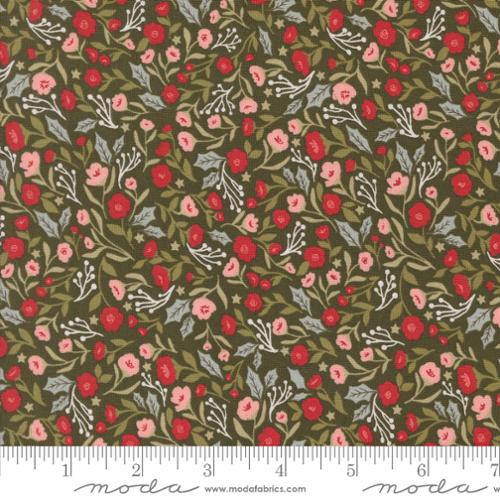 Moda - Berry and Pine - Christmas Posies Florals - Wintergreen - 5241-13 - Sold by the Half Yard
