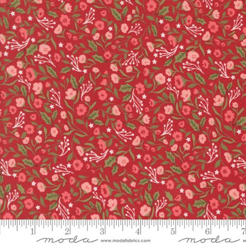 Moda - Berry and Pine - Christmas Posies Florals - Cranberry - 5241-14 - Sold by the Half Yard