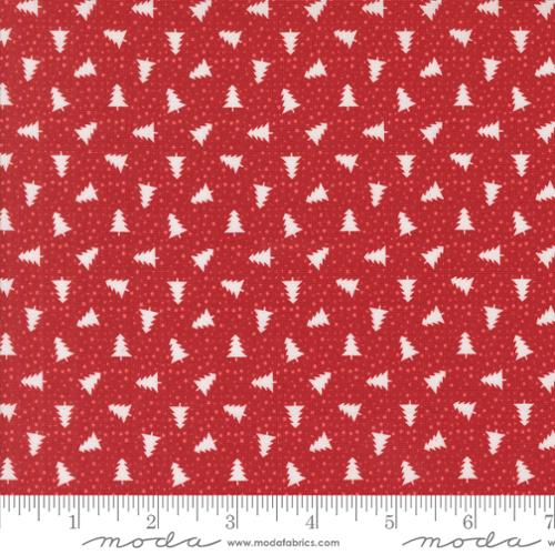 Moda - Berry and Pine - Little Trees Christmas Trees Dots - Cranberry - 5245-14 - Sold by the Half Yard