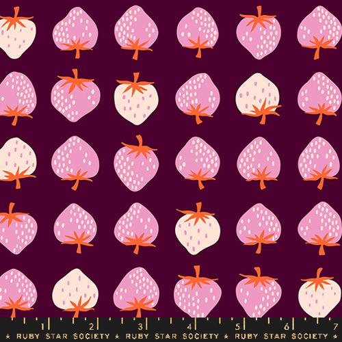 Ruby Star Society - Strawberry and Friends - Deep Plum - RS3084 19 - Sold by the Half Yard