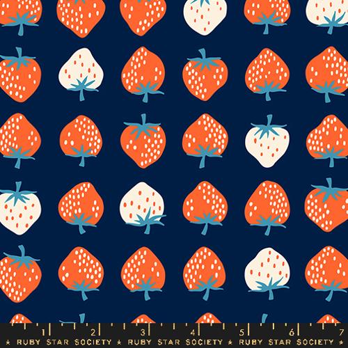Ruby Star Society - Strawberry and Friends - Navy - RS3084 23 - Sold by the Half Yard
