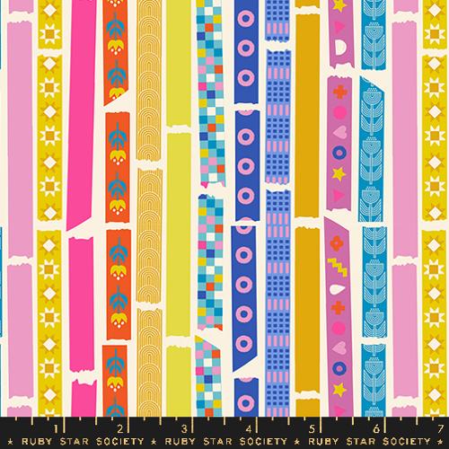 Moda - Washi Plus - Yay Its Tape Novelty Tape Office Supplies - Natural - RS1100 11 - Sold by the Half Yard