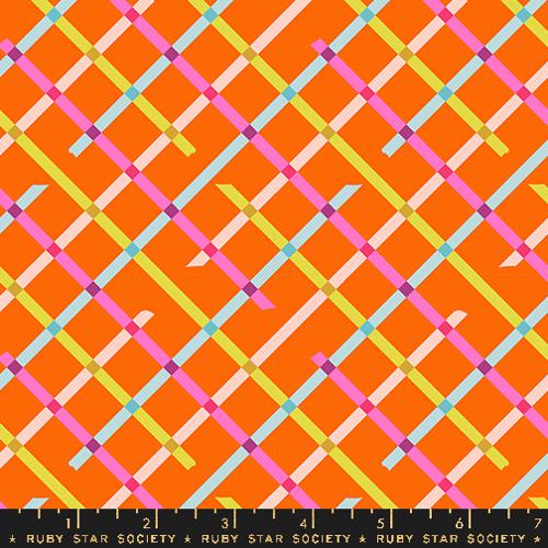 Moda - Washi Plus - Off Grid Checks and Plaids Tape Grid - Goldfish - RS1104 14 - Sold by the Half Yard