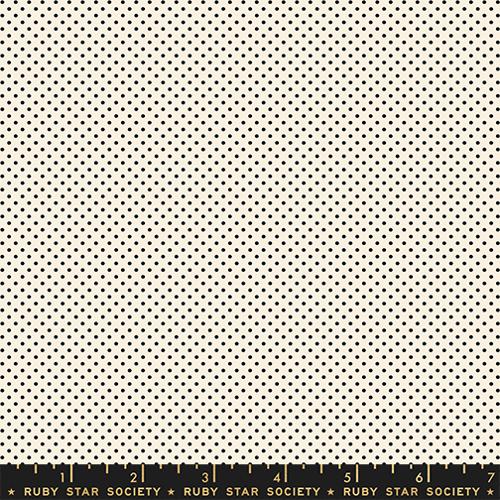 Ruby Star Society - Catnap - Mini Dot Dots Black on Natural - RS4102 20 - Sold by the Half Yard