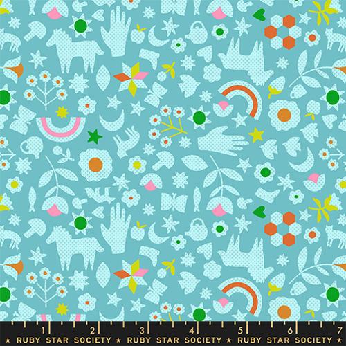 Ruby Star Society - Catnap - Little Luck Turquoise - RS4131 15 - Sold by the Half Yard