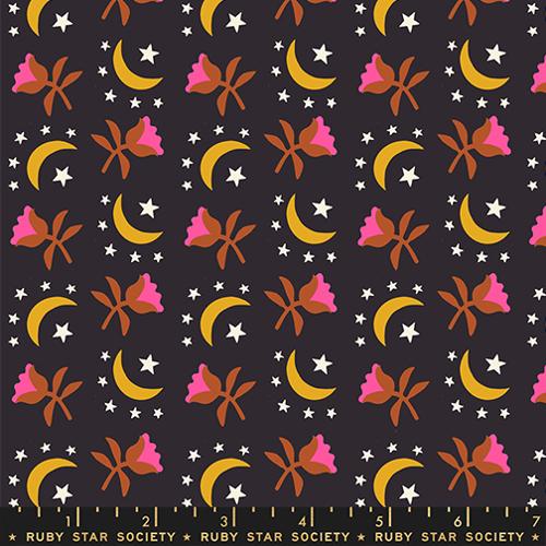 Ruby Star Society - Catnap - Moonflower Black - RS4133 16 - Sold by the Half Yard