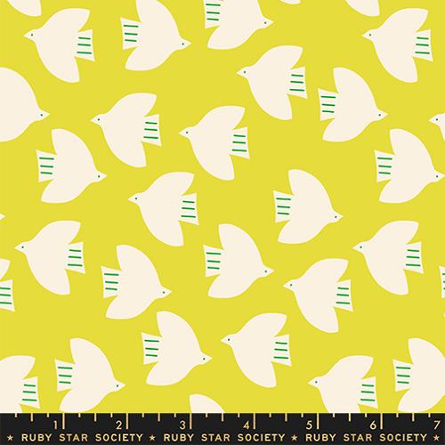 Ruby Star Society - Catnap - Birds Citron - RS4135 12 - Sold by the Half Yard