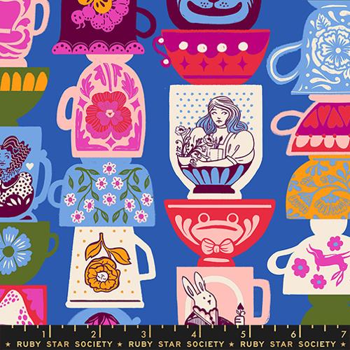Ruby Star Society - Hello Alice - Tea Party Blue Ribbon - RS2122 12 - Sold by the Half Yard