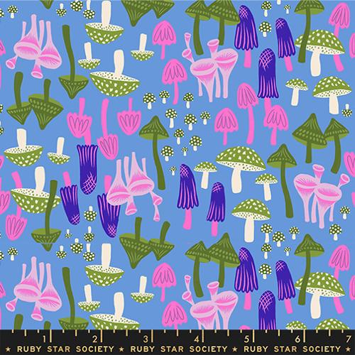 Ruby Star Society - Hello Alice - Mushroom Land Lindley Blue - RS2124 13 - Sold by the Half Yard