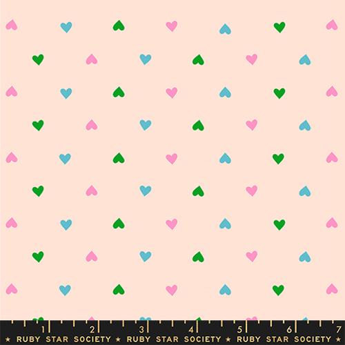 Ruby Star Society - Best Day Ever - Hearts Peach Cream - RS0091 18 - Sold by the Half Yard