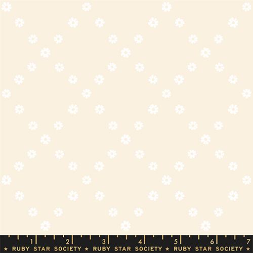 Ruby Star Society - Best Day Ever - Diamond Flower White on Natural - RS0107 11 - Sold by the Half Yard